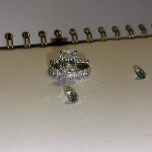 5 CT Radiant cut moissinite ring 10K gold size 9 wedding ring set